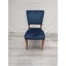 Signature Collection Rustic Oak Uph Chair - Dark Blue Velvet Fabric (Single) - Grade A3 - Ref #0867