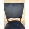 Signature Collection Rustic Oak Uph Chair - Dark Blue Velvet Fabric (Single) - Grade A3 - Ref #0867