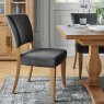 Signature Collection Rustic Oak Uph Chairs in Gun Metal Velvet Fabric (Single) - Grade A3 - Ref #0869