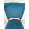 Signature Collection Rustic Oak Uph Chairs -  Sea Green Velvet Fabric (SINGLE) - Grade A3 - Ref #0870