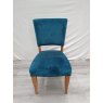 Signature Collection Rustic Oak Uph Chairs -  Sea Green Velvet Fabric (SINGLE) - Grade A3 - Ref #0870