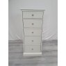 Premier Collection Ashby Soft Grey 5 Drawer Tall Chest - Grade A2 - Ref #0889