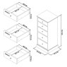 Premier Collection Ashby Soft Grey 5 Drawer Tall Chest - Grade A2 - Ref #0889