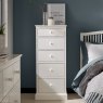 Premier Collection Ashby White 5 Drawer Tall Chest - Grade A3 - Ref #0891