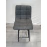 Gallery Collection Mondrian - Dark Grey Faux Leather Bar Stool with Black Legs (Single) - Grade A3 - Ref #0903