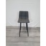 Gallery Collection Mondrian - Dark Grey Faux Leather Bar Stool with Black Legs (Single) - Grade A3 - Ref #0903