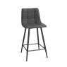 Gallery Collection Mondrian - Dark Grey Faux Leather Bar Stool with Black Legs (Single) - Grade A3 - Ref #0903