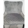 Gallery Collection Cezanne - Grey Velvet Fabric Chair with Black Legs (Single) - Grade A3 - Ref #0904