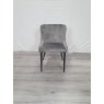 Gallery Collection Cezanne - Grey Velvet Fabric Chair with Black Legs (Single) - Grade A3 - Ref #0904