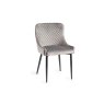 Gallery Collection Cezanne - Grey Velvet Fabric Chair with Black Legs (Single) - Grade A3 - Ref #0904