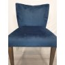 Premier Collection Turin Dark Oak Low Back Uph Chair - Dark Blue Velvet Fabric (Single) - Grade A3 - Ref #0905