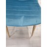 Gallery Collection Eriksen - Petrol Blue Velvet Fabric Chairs with Oak Effect Legs (Single) - Grade A3 - Ref #0910