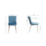 Gallery Collection Eriksen - Petrol Blue Velvet Fabric Chairs with Oak Effect Legs (Single) - Grade A3 - Ref #0910