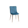 Gallery Collection Eriksen - Petrol Blue Velvet Fabric Chairs with Oak Effect Legs (Single) - Grade A3 - Ref #0910