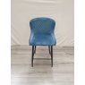 Gallery Collection Cezanne - Petrol Blue Velvet Fabric Bar Stool with Black Legs (Single) - Grade A2 - Ref #0931