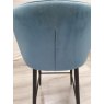 Gallery Collection Cezanne - Petrol Blue Velvet Fabric Bar Stool with Black Legs (Single) - Grade A2 - Ref #0931