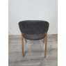 Signature Collection Camden Rustic Oak Upholstered Chair in a Dark Grey Fabric (Single) - Grade A3 - Ref #0962