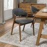 Signature Collection Camden Rustic Oak Upholstered Chair in a Dark Grey Fabric (Single) - Grade A3 - Ref #0962