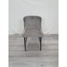 Gallery Collection Cezanne - Grey Velvet Fabric Chair with Black Legs (Single) - Grade A3 - Ref #0928