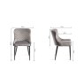 Gallery Collection Cezanne - Grey Velvet Fabric Chair with Black Legs (Single) - Grade A3 - Ref #0928