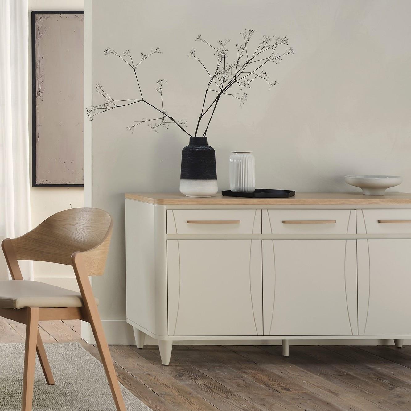 Minimalist design that maximises comfort.⁠ ⁠ The Larsen Scandi Oak & Soft Grey Dining range is wh...