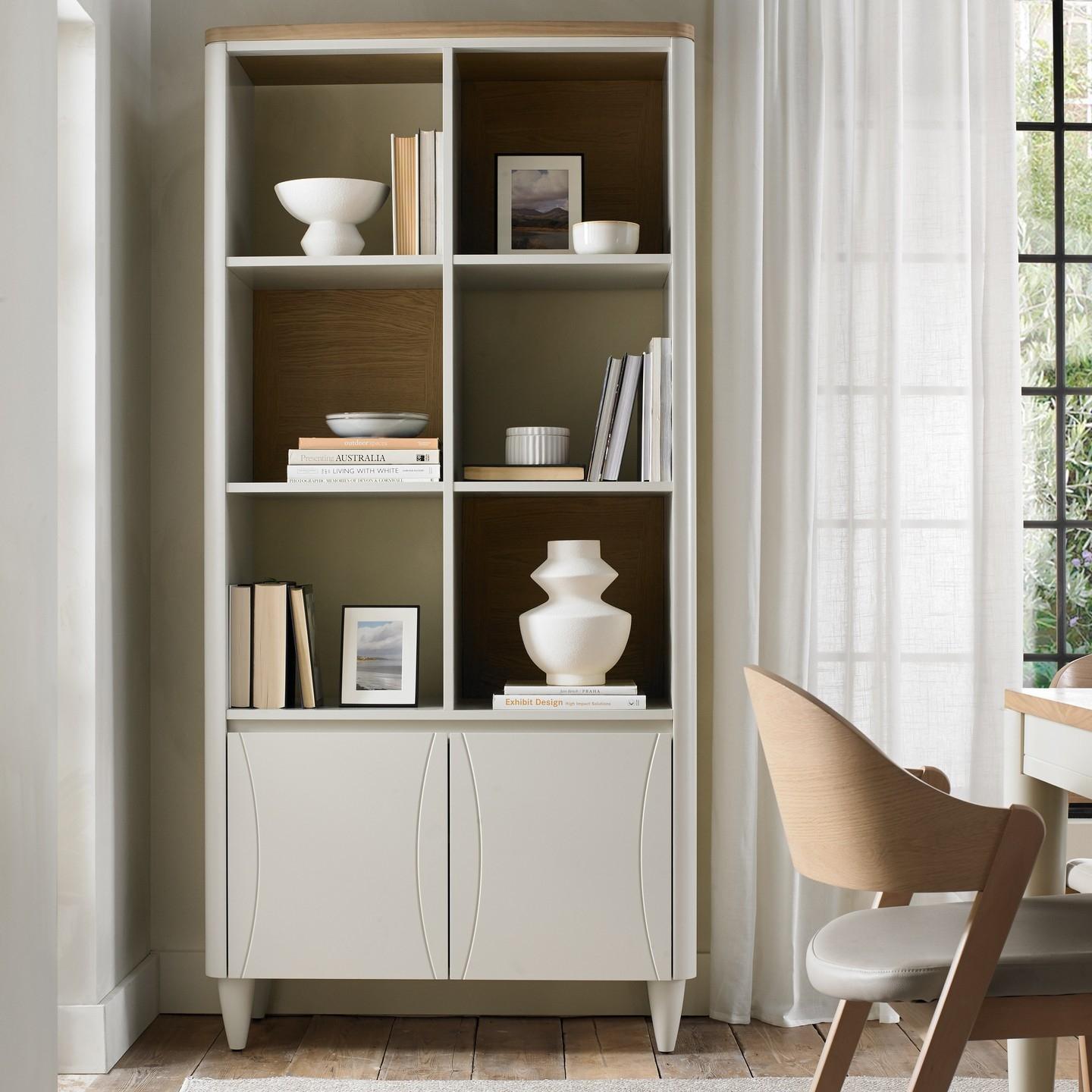 Shelf love, anyone?⁠ ⁠ The Larsen Scandi Oak & Soft Grey display cabinet isn’t just furniture...